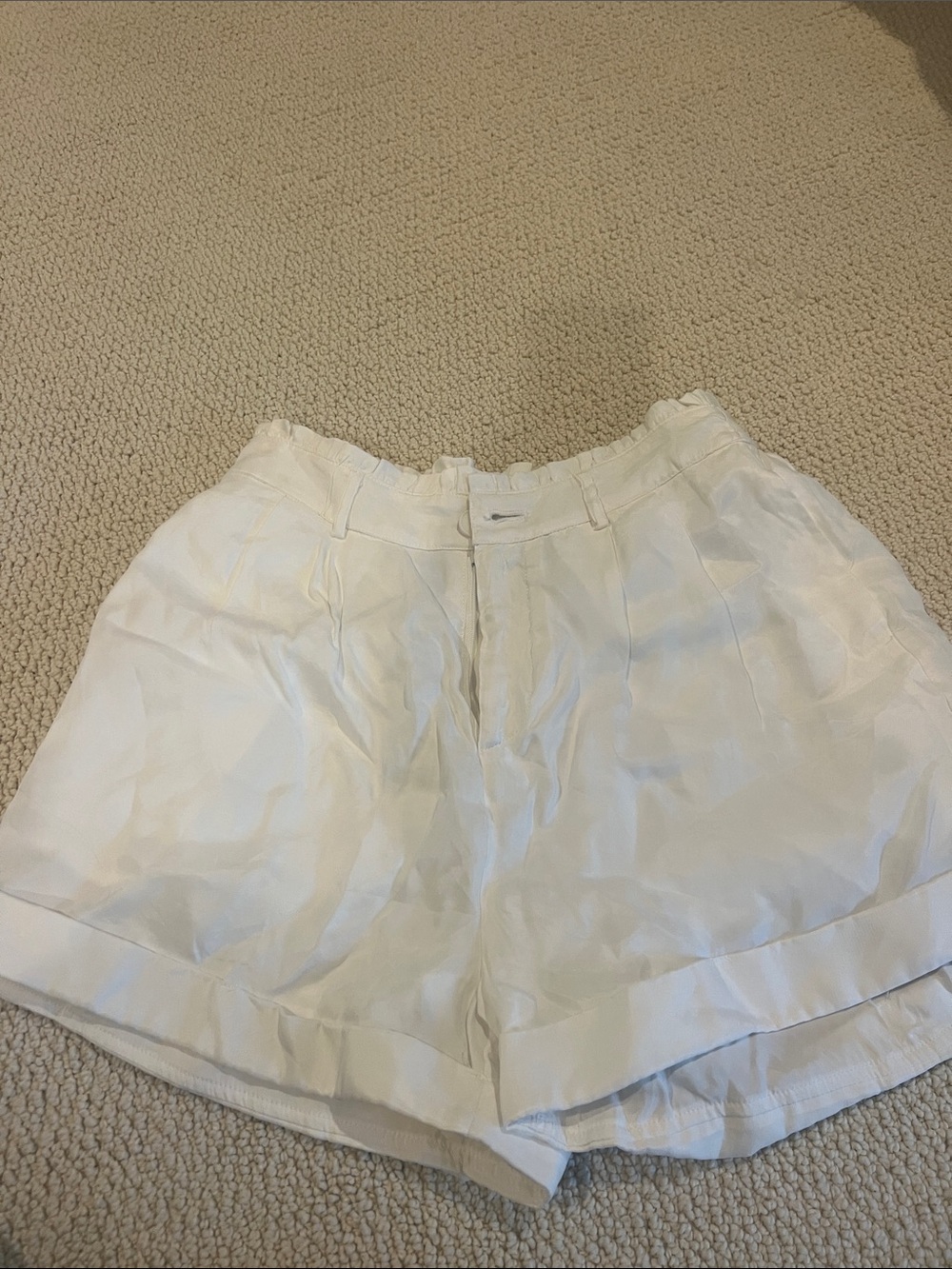 Sadie & Sage White High-Rise Cuffed Shorts